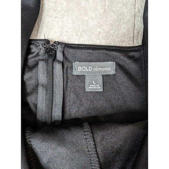 BOLD Elements woman's  Midi dress black Cut To Curve Size large NWT - Picture 3 of 7